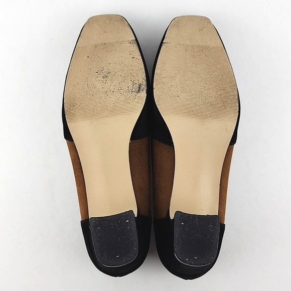 Tender Tootsies Pilar-2 Colourblock Heeled Pump Black Tan Brown Size 6W - Picture 8 of 14